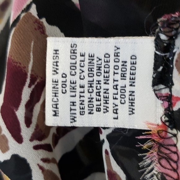 Nwot Caffe Marrakesh Floral Blouse Sheer High Low Hem, Size XL - Picture 13 of 13